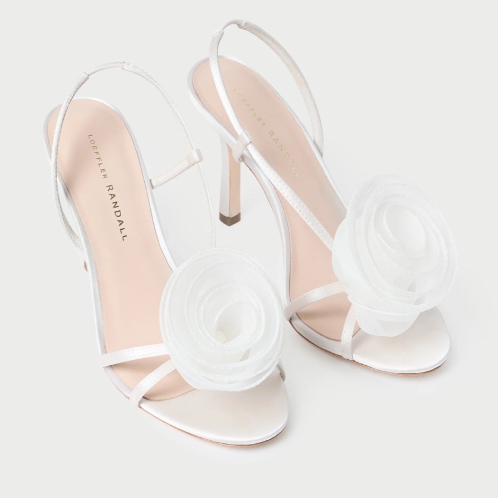Loeffler Randall Steph Cream Organza Rose Sandal